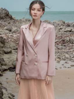 N'ROSÉ - Áo vest kiểu nữ màu hồng form rộng Vega VL0601 công sở