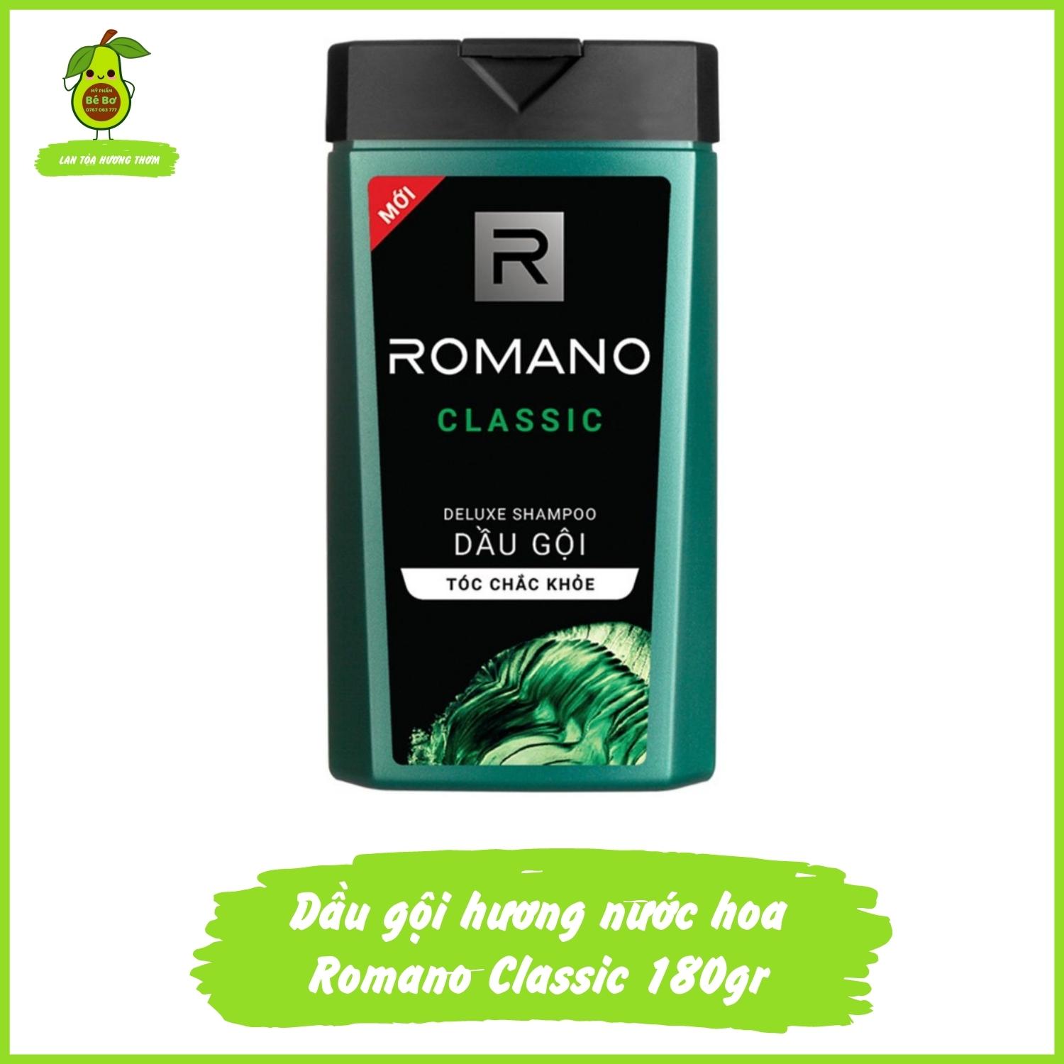 Dầu gội Romano Classic 180gr - Dầu gôi Romano sạch gàu hương nước hoa dưỡng tóc chắc khỏe