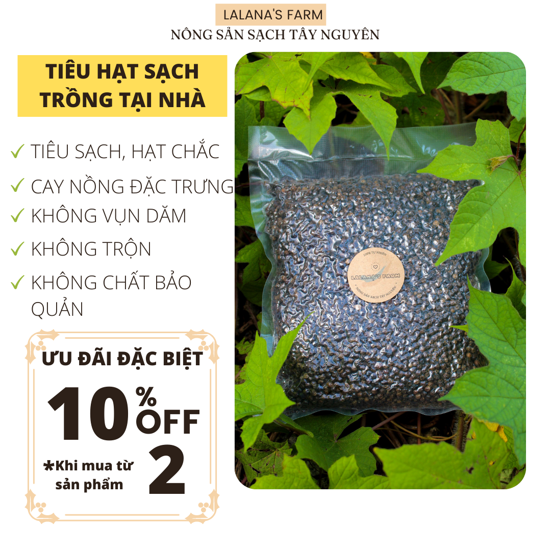 Hạt tiêu đen Gia Lai, Tiêu sạch trồng tại vườn nhà, tiêu hat khô cay, tiêu hạt chắc - Lalana's Farm Nông Sản Sạch Tây Nguyên