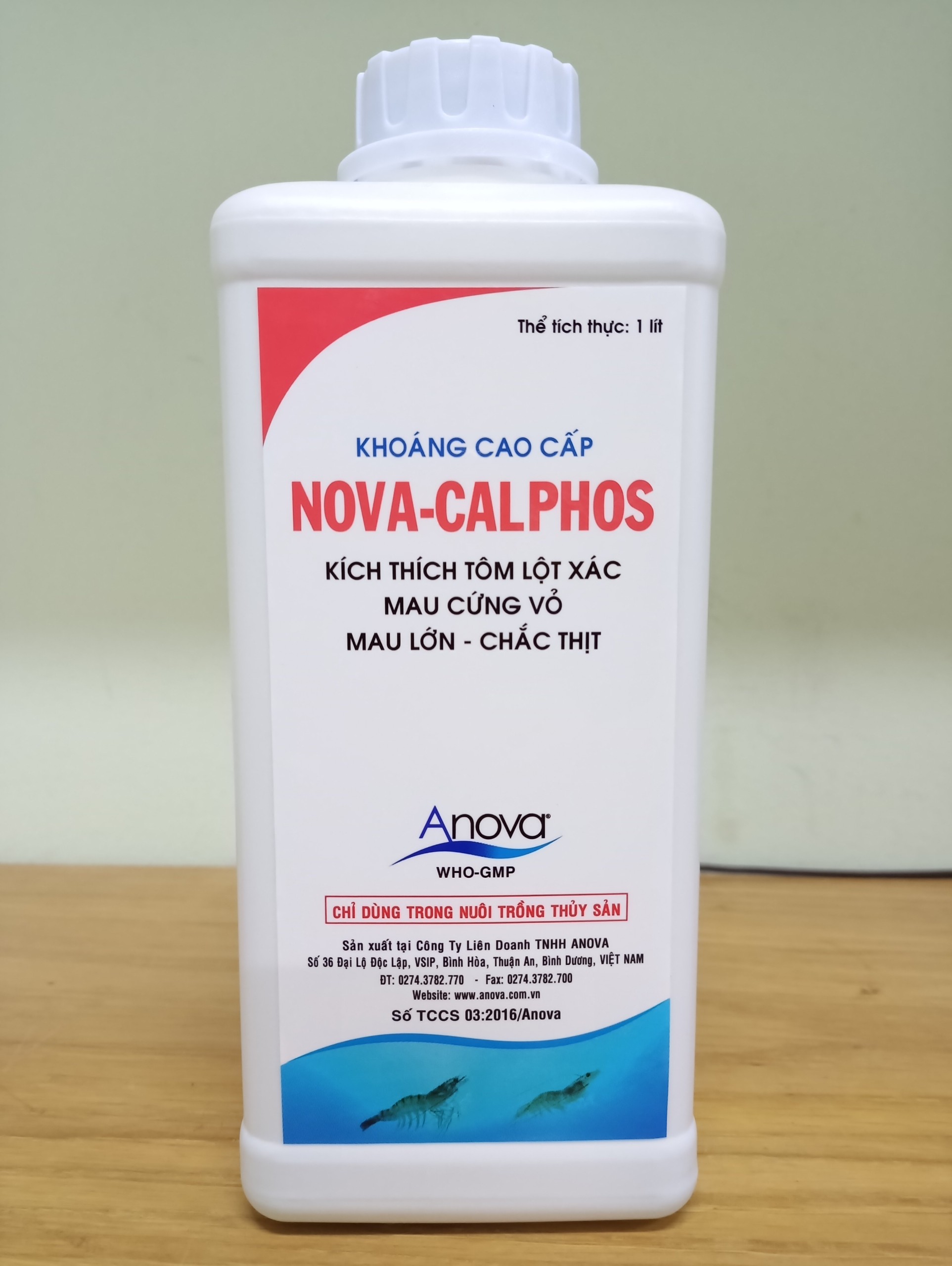 Sản phẩm Kích Thích Tôm Lột Xác, Cứng Vỏ Anova Nova Calphos (Chai 1L)