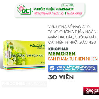 Viên uống bổ não, tăng cường tuần hoàn máu não MEMOREN KINGPHAR Hộp 30 Viên