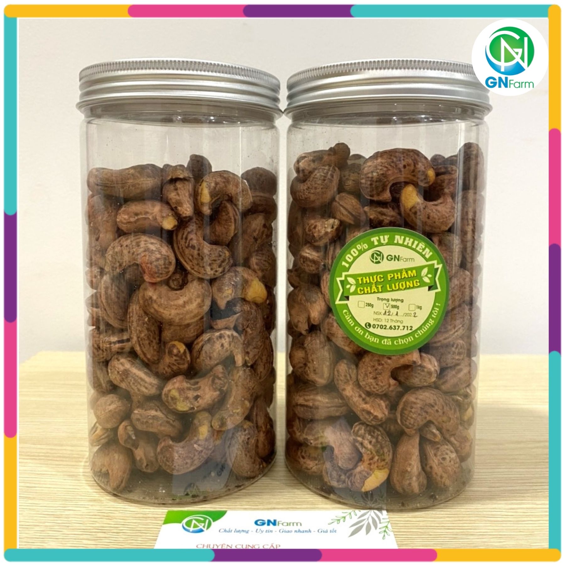 Hạt điều rang muối vỏ lụa hạt điều chất lượng - hộp 450g
