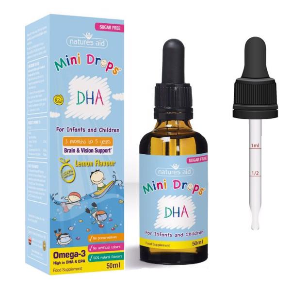 Dha drops nature aid 50ml dạng giọt cho bé từ 3 tháng đến 5 tuổi
