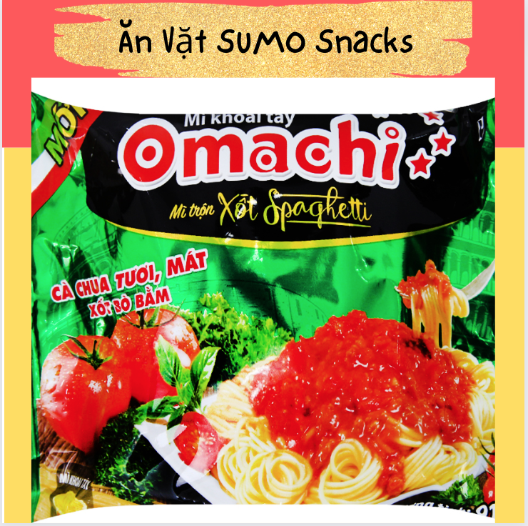 Combo 5 gói Mì Trộn Khoai Tây Omachi Sốt Spaghetti 91g-Ăn Vặt Sumo Snack