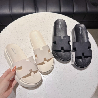 Dép H đế bánh mỳ độn dế 5p /dép quai ngang nữ siêu mềm hót ( ảnh thật)