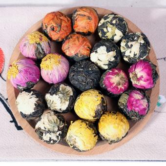 set 20 viên Trà phổ nhĩ nở hoa Trà mẫu đơn cúc vàng cúc trắng hoa bách hợp hoa hồng  hoa nhài