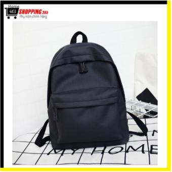 Balo Teen Trơn Thời Trang 2 màu (Đen Xanh Đen)