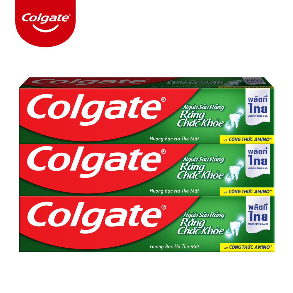 [HB gift] Bộ 3  Kem đánh răng Colgate ngừa sâu răng răng chắc khỏe 45g/tuýp