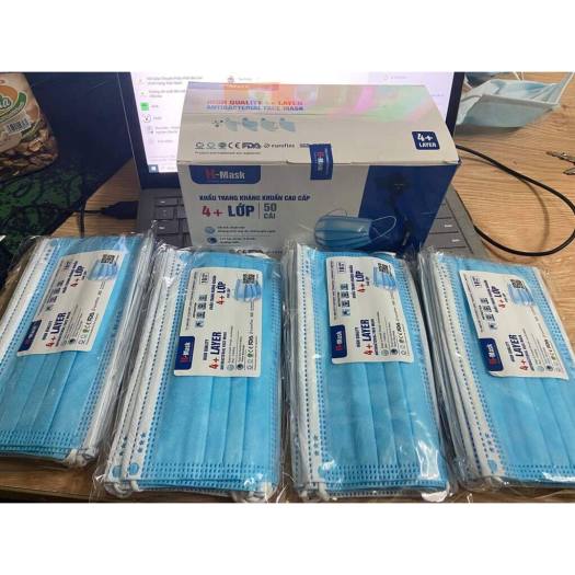 Hộp 50 cái khẩu trang y tế 4 lớp H - mask Loại 1 đạt tiêu chuẩn