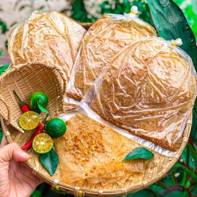 Bánh tráng muối mịn hành phi/ tỏi phi xì ke - bánh tráng nghệ sĩ