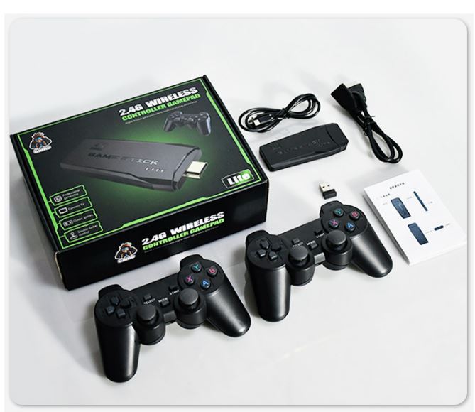 Máy Chơi Game Stick 4K HDMI V5 không dây tải thêm pes1-2020, bóng đá nhật, rồng đen mortal kombat