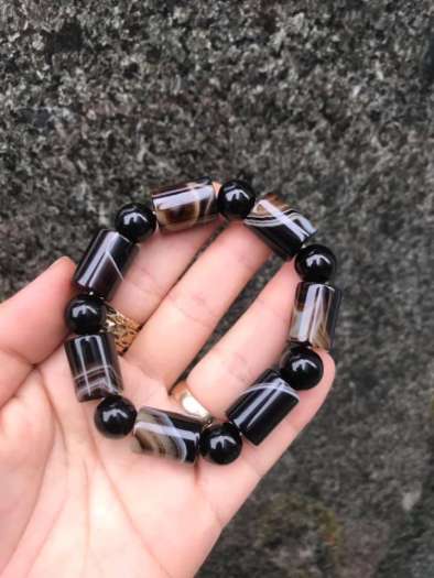 VÒNG TAY MÃ NÃO TÂY TẠNG KIỂU ĐỐT TRÚC 14LY