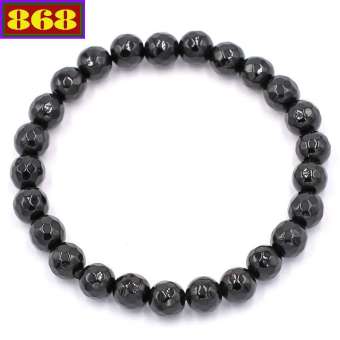 Vòng đeo tay thạch anh Đen cắt giác 6 ly 25 hạt - Chuỗi đeo tay đá phong thủy - Vòng đeo tay size nhỏ