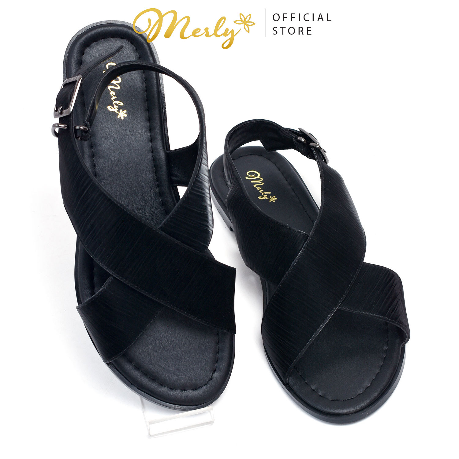 Giày xăng đan bệt nữ quai chéo merly 1383, giày sandals nữ