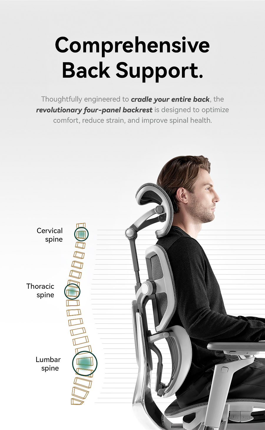 Hinomi X1 3D Sırt Destekli Ergonomik Ev Ofisi Koltuğu | Bacak Desteği | Oyun | Örgü Sandalye