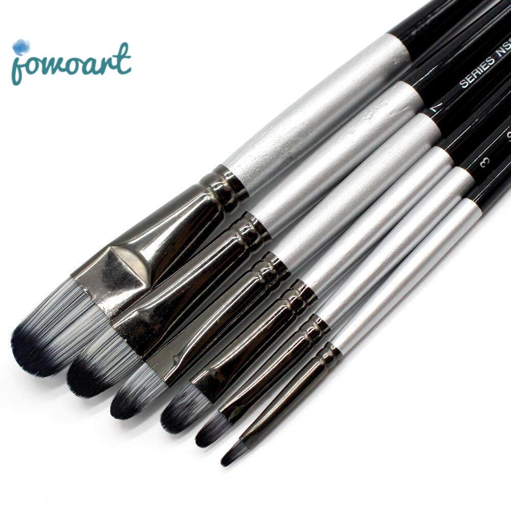 10PCS Nylon Paint Brush Professional Watercolor Acrylic Oil Painting Wooden  Handle Painting Brushes Art Supplies Stationery