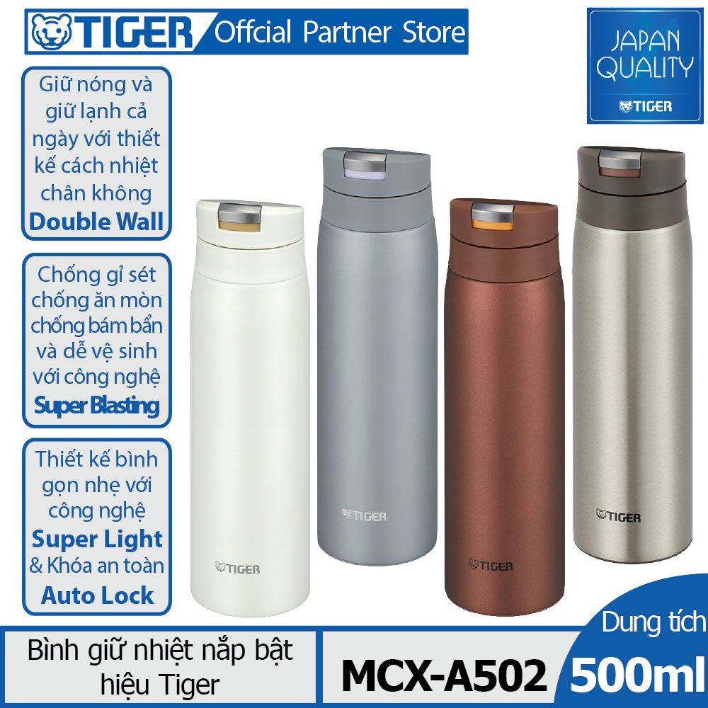 Bình giữ nhiệt Tiger nắp bật MCX-A502 - Hàng chính hãng