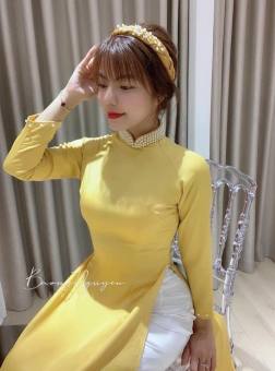 Bộ áo dài lụa ngọc trai cao cấp đủ màu