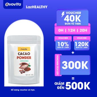 Bột Cacao Nguyên Chất Ovovita Túi Zip 1kg. Hàng Nhập Khẩu Chất Lượng Cao