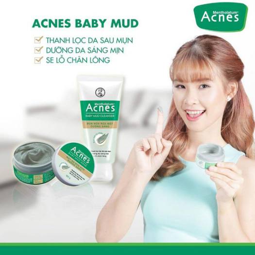 Mặt Nạ Bùn Non Dưỡng Sáng Da Acnes Baby Mud Mask 100g