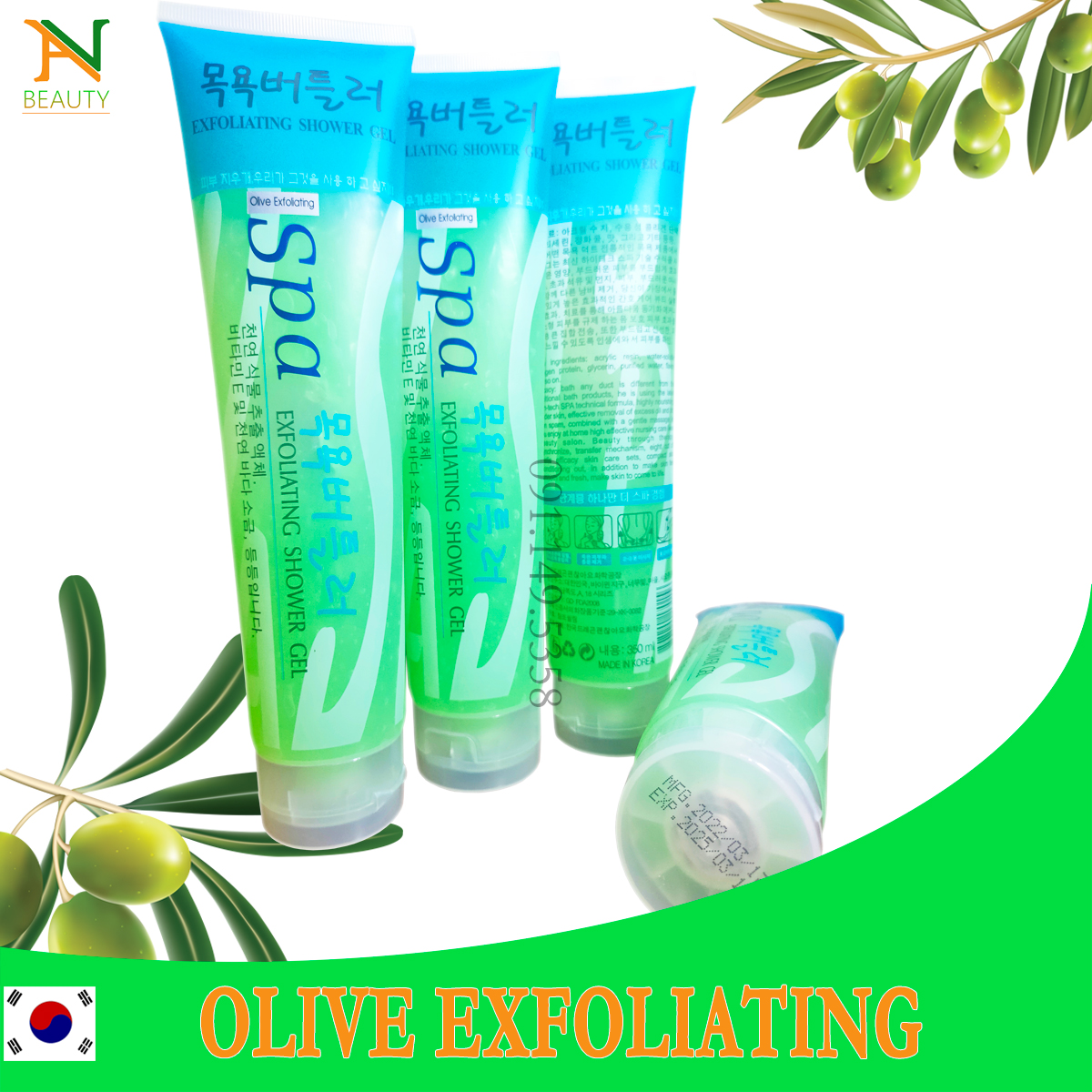 Tẩy tế bào chết Spa Hàn Quốc Olive Exfoliating - Hương Oliu Chuẩn Spa