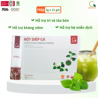 Hộp Bột Diếp Cá Quảng Thanh gói nhỏ 15x3g - Thanh nhiệt giải độc cầm máu
