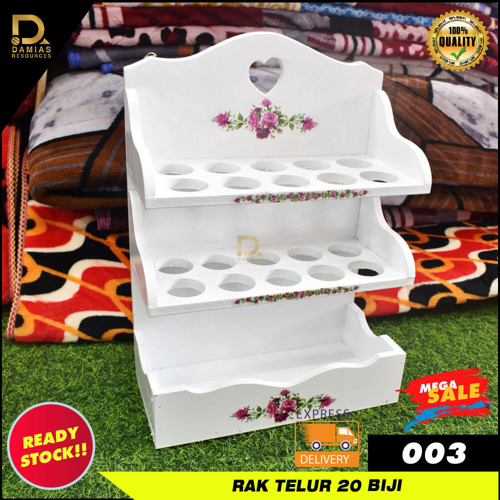 Gambar Hiasan Dapur  Kitchen Mewah Telur Rak Egg D laila Bunga Kayu Vantage White Exclusive (20 Biji Telur)