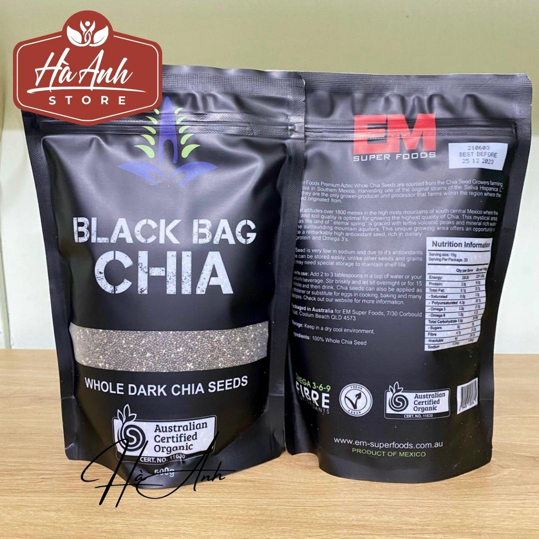Date 2025 - hạt chia úc black bag chia túi 500g