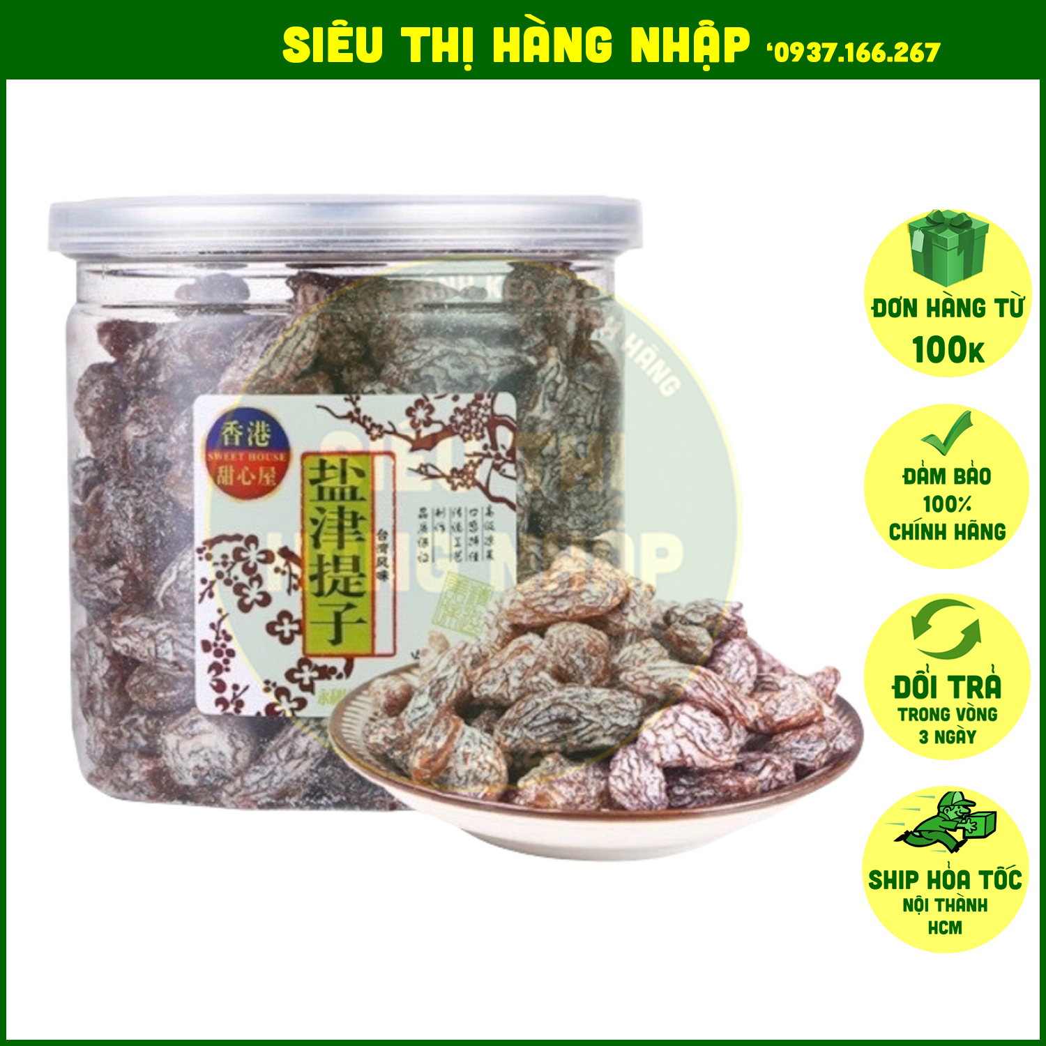 Ô mai xí muội nho Sweet House HongKong, omai siêu ngon