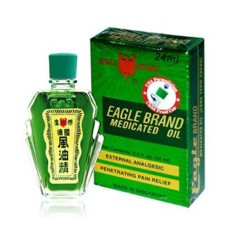 Dầu Gió Xanh 2 Nắp SingaPore Eagle Brand Con Ó 24ml