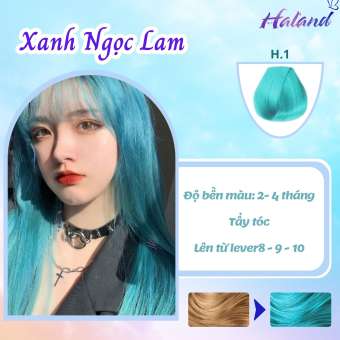 Thuốc Nhuộm Tóc Màu Xanh Ngọc Lam/ Ocean Blue HALAND OFFICIALSTORE Tặng Kèm Găng Tay Trợ Nhuộm BABY BLUE H1 Cho Tóc Xinh Tràn Đầy Sức Sống
