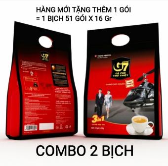 COMBO 2 BỊCH CAFE G7 LOẠI 50 GÓI HÀNG TẾT TẶNG 1 GÓI