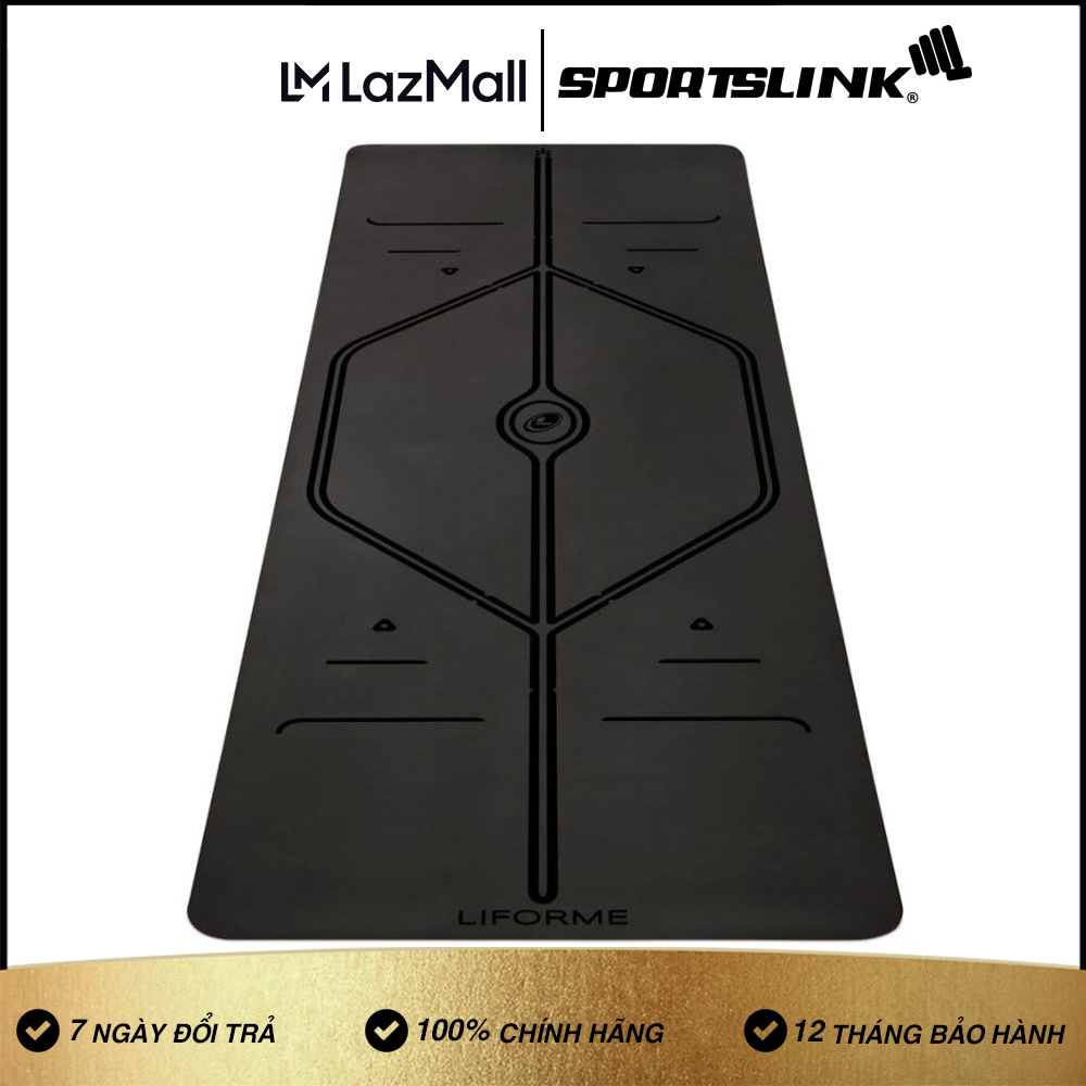 Trả góp 0% thảm yoga định tuyến pu liforme xl black 4.2mm