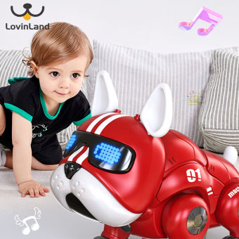 Lovinland Robot Chó Bull Đồ Chơi Robot Thú Cưng Dễ Thương Robot Chiến Đấu Đồ Chơi Cho Chó Cún Con Tương Tác Điều Chỉnh Được