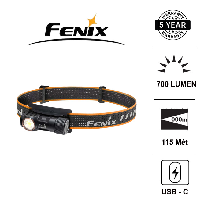 Đèn pin đội đầu fenix hm50r v2.0 độ sáng 700 lumen chiếu xa 115m led cree xp-g3 s4 pin 16340 sạc usb c đèn đèn pin