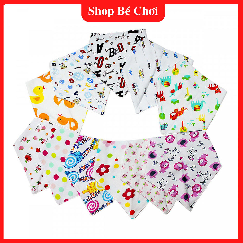 Combo 10 khăn yếm tam giác cho bé - Màu ngẫu nhiên - Bé trai