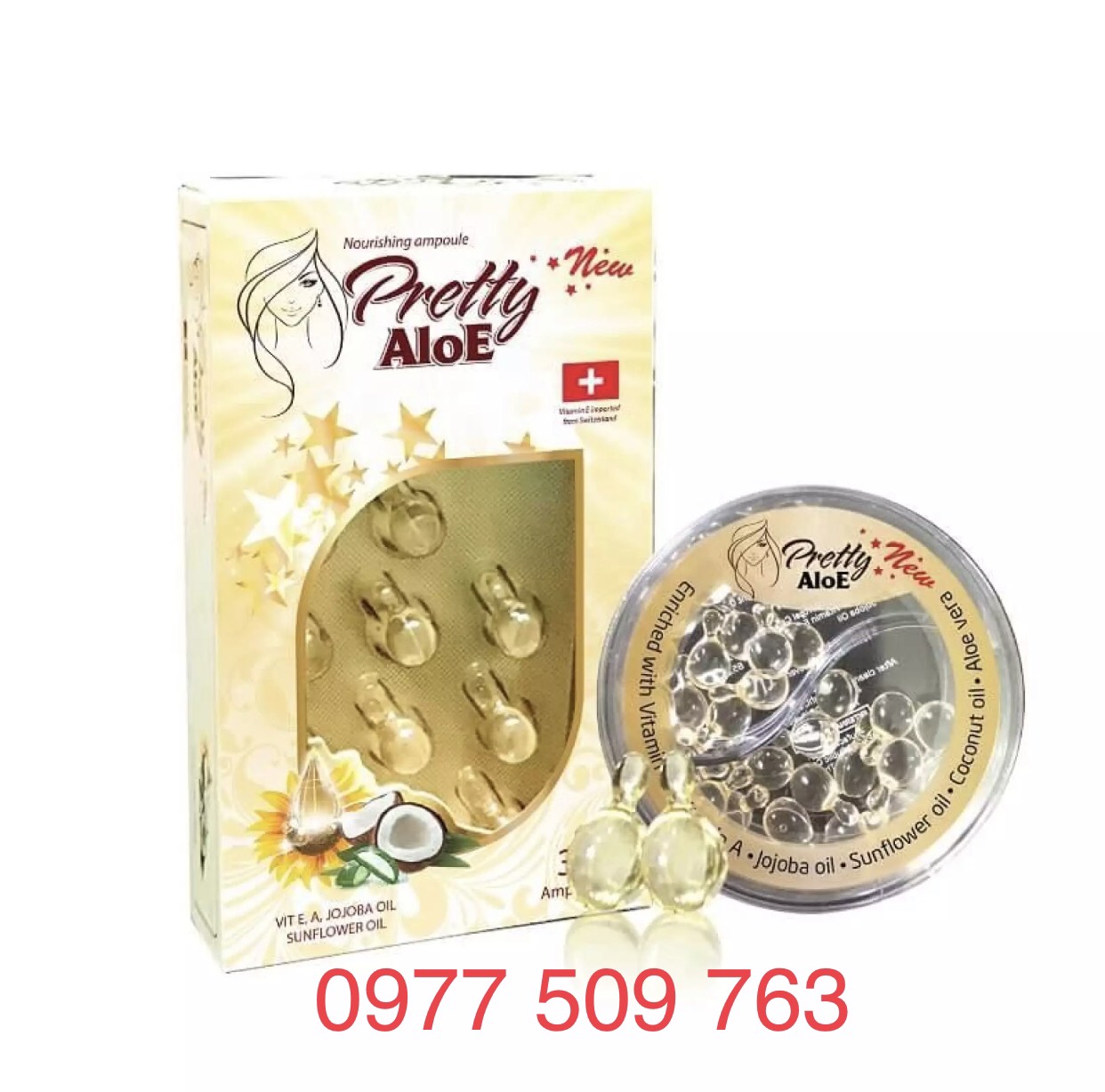 1 viên - vitamin e pretty aloe dưỡng ẩm - khóa ẩm da