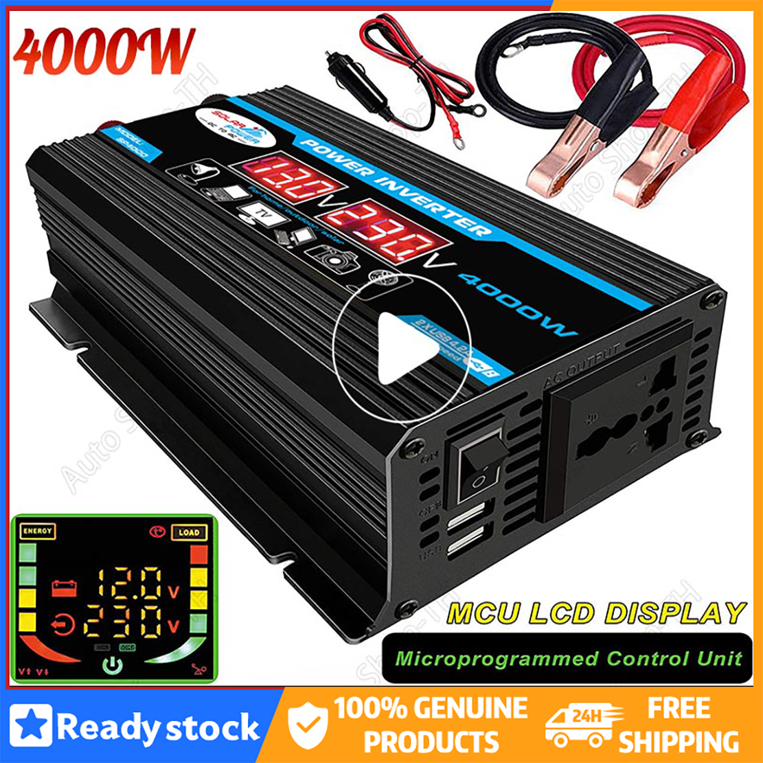 Biến Tần Công Suất 4000W 12V Đến 220V Với Màn Hình Kỹ Thuật Số Có Thể Sử Dụng Trong Xe Hơi