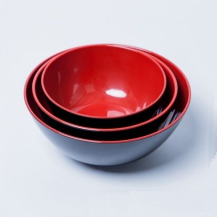 Tô bầu nhựa melamine 2 lớp đỏ đen Fataco