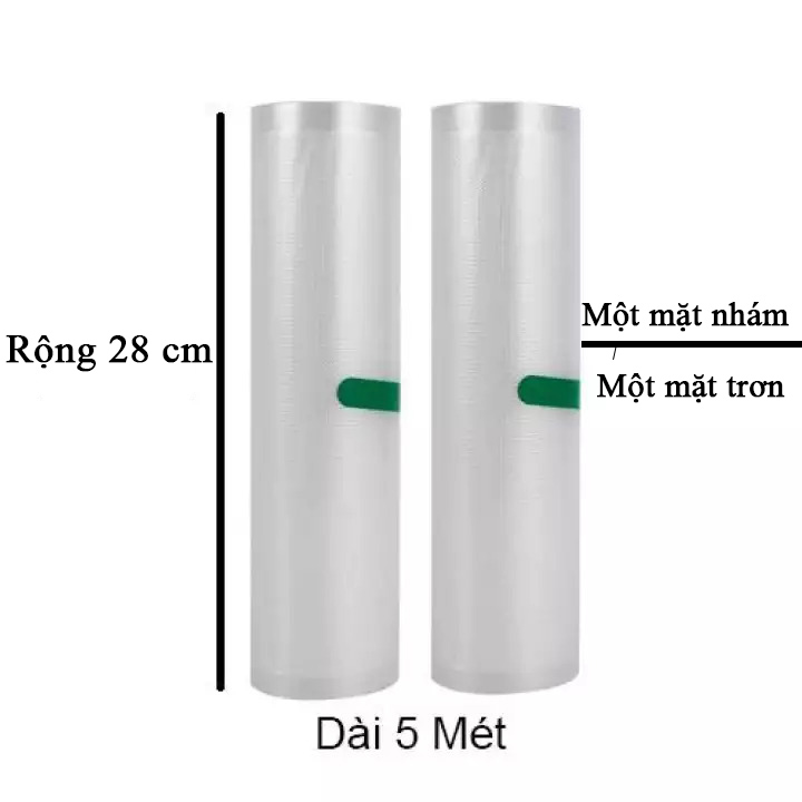 Cuộn túi hút chân không một mặt nhám rộng 28cm dài 500cm