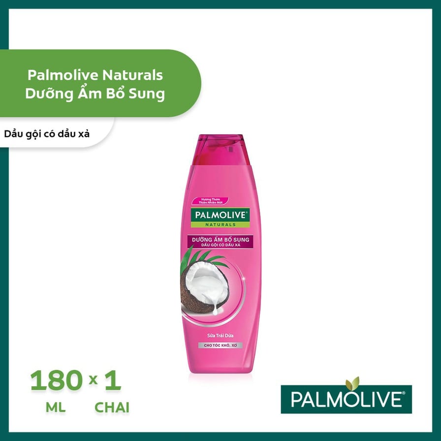 Dầu gội có dầu xả Palmolive dưỡng ẩm, chứa các dưỡng chất giúp tái tạo mái tóc bị khô, xơ và hư tổn trở nên óng ả bất ngờ, hương thơm dài lâu, dễ chịu