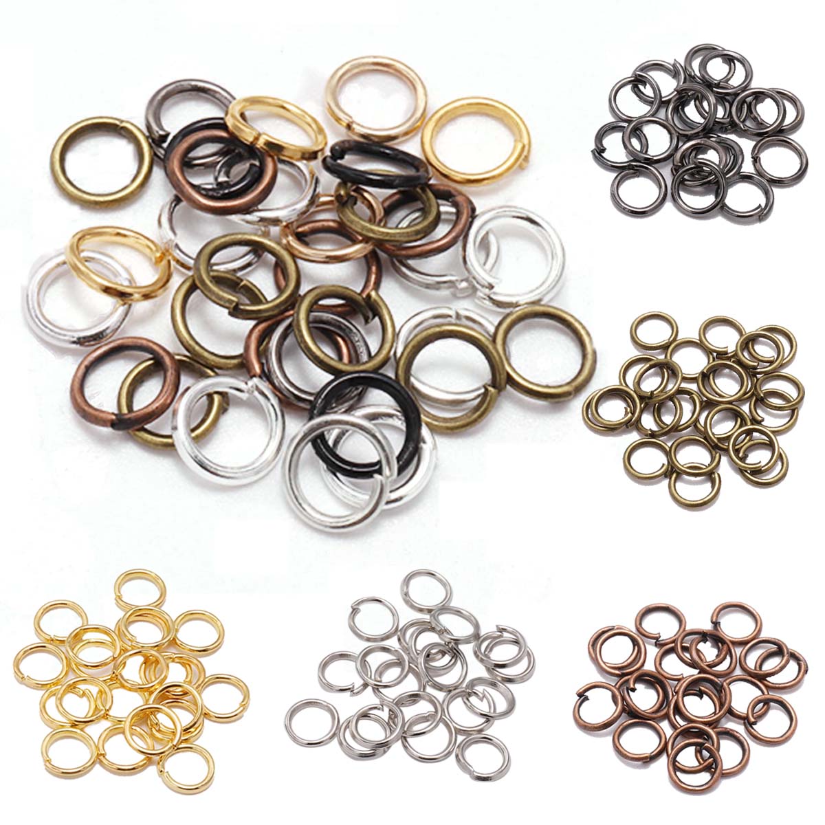 200pcs/lot 3/4/5/6/7/8/10mm Stainless Steel Diy Jewelry Findings