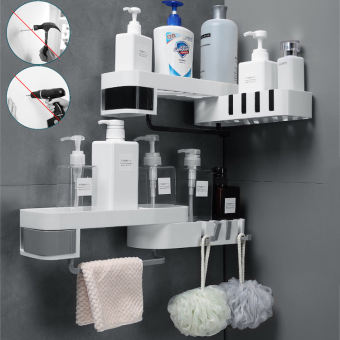 Kệ để đồ dùng nhà tắm dán tường đa chức năng có thể dán góc tường