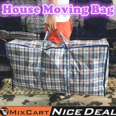 【Mixcart】 House Moving Luggage Bag Storage Home Bags Zipped Big Large Super Strong Woven Plastic PVC luggage (2)