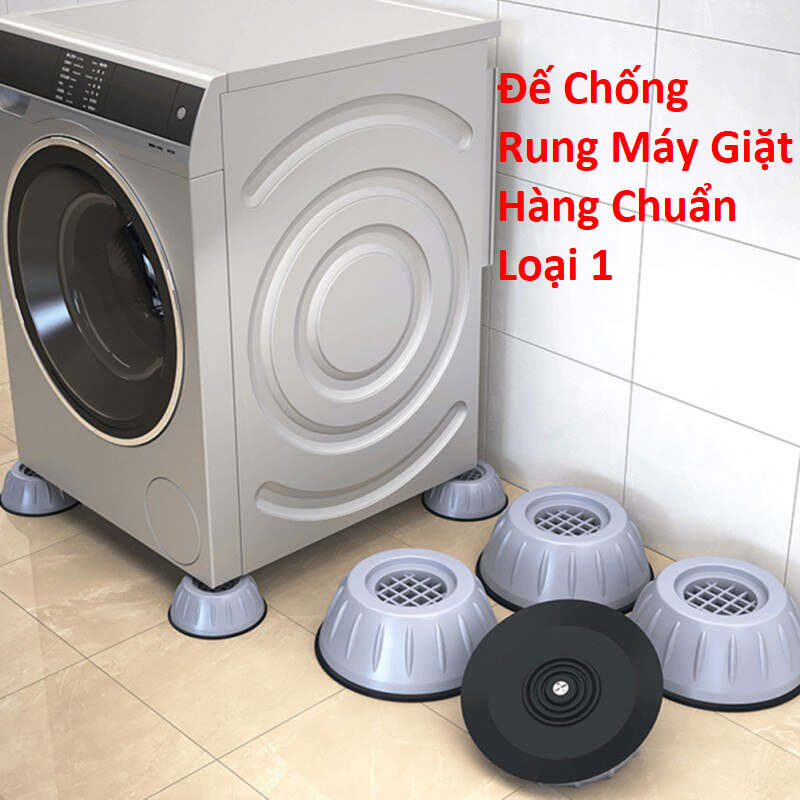 Chân máy giặt chống rung Loại Tốt, bộ 4 miếng đệm cao su chống rung cho máy giặt, tủ lạnh - Hàng  sản xuất tại Việt Nam