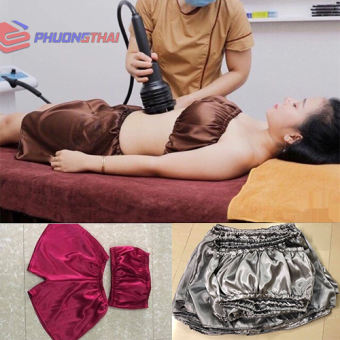 Bộ lụa mặc tắm trắng, giảm mỡ, massage