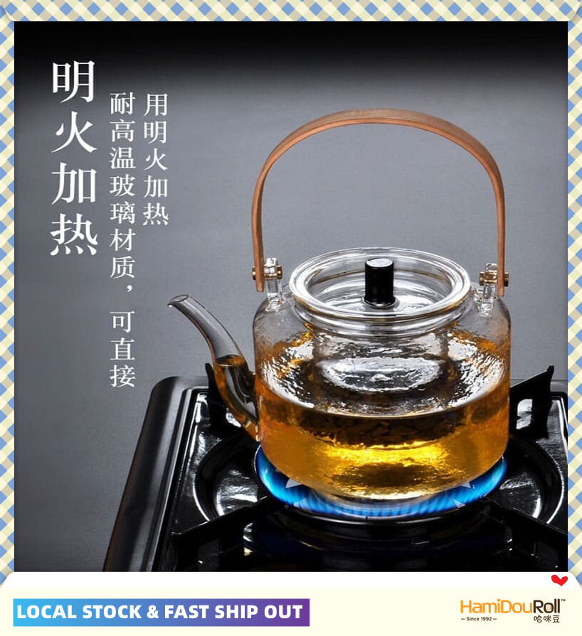 Gambar HamiDouRoll Glass High Borosilicate Glass Teapot Tea Glass Bottle Coffee Cups Beer Glass DrinkWare ????????????????????????????????