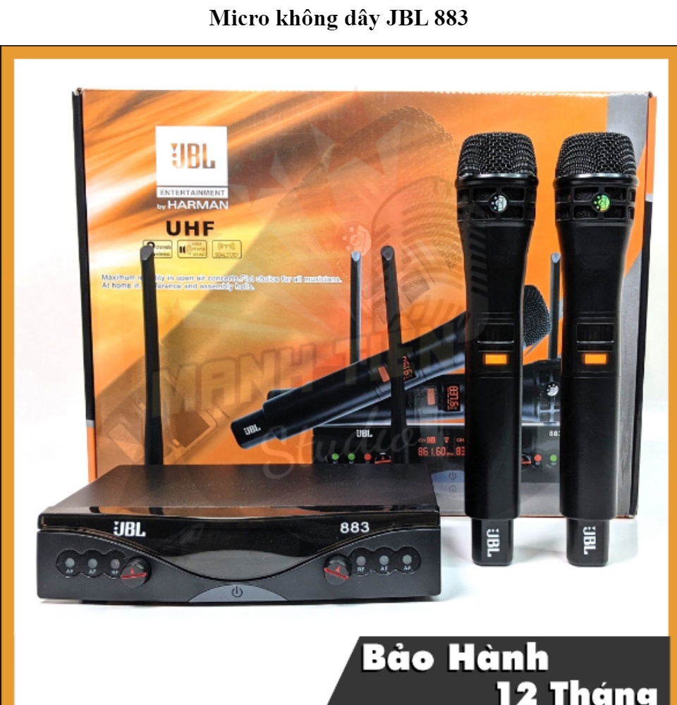 [MIỄN PHÍ VẬN CHUYỂN] Micro không dây JBL 883 karaoke Mic Sân Khấu Cao Cấp Chất Âm Khỏe Mạnh Mẽ, Dàn Âm Thanh karaoke Cao Cấp, Chống Hú-Rít, Bảo Hành 12 Tháng , Lỗi 1 Đổi 1 , Toàn Quốc.