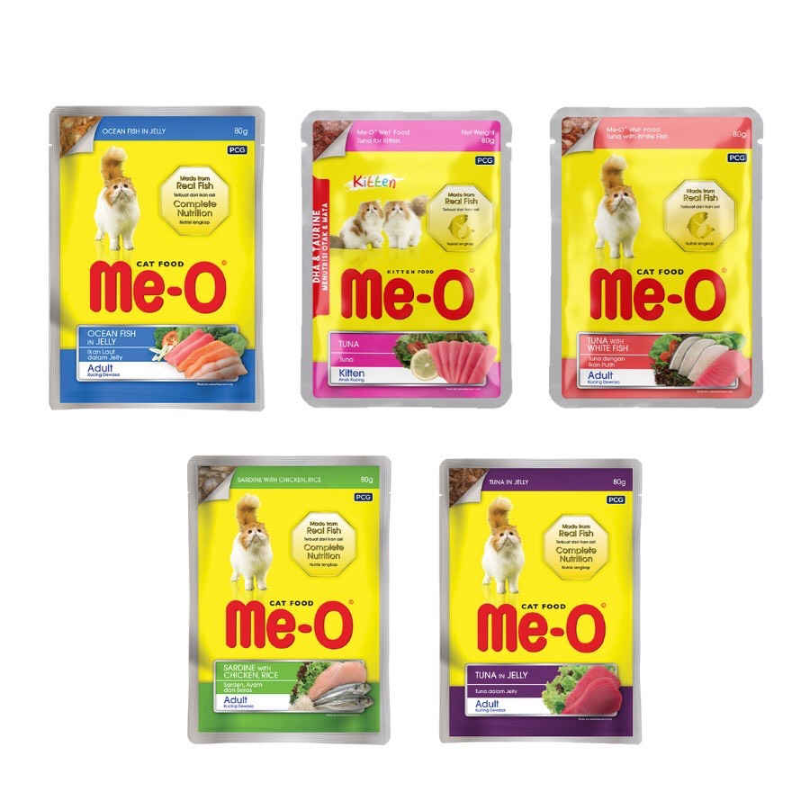 Pate Me-O cho mèo con và mèo trưởng thành gói 80gr đủ vị