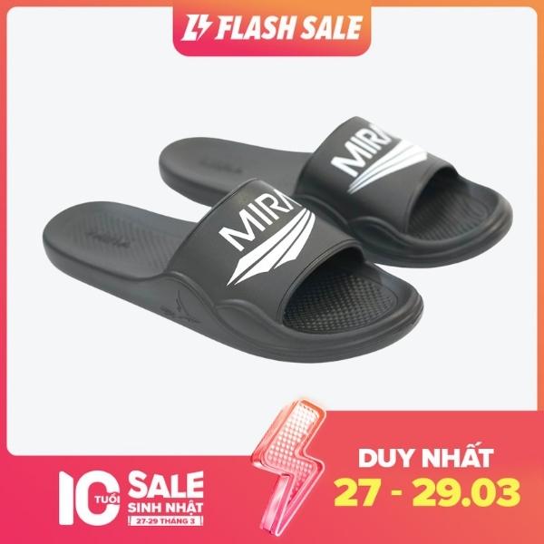 Dép xốp quai ngang cao cấp Mira Đen thể thao nam nữ dẻo nhẹ thời trang - DX001
